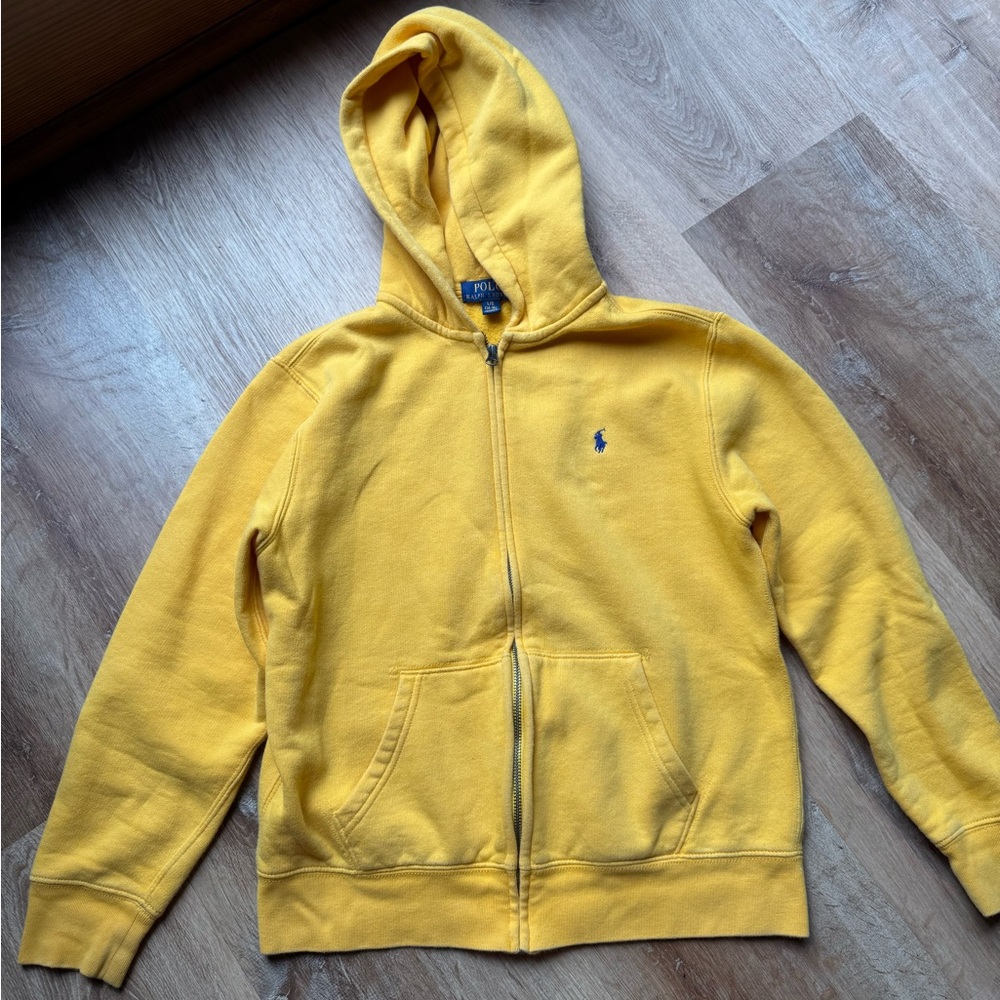 Ralph Lauren Yellow Hoodie with Blue Logo